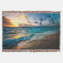 Manta Sunset Beach Throw Blanket 19