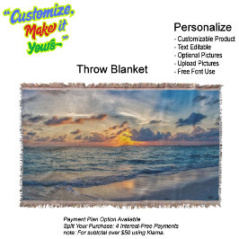 Manta Sunset Beach Throw Blanket 20