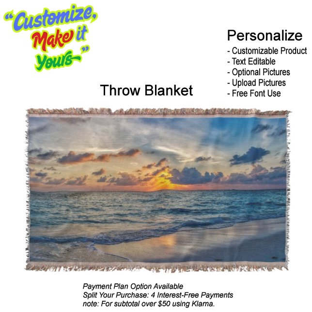 Manta Sunset Beach Throw Blanket 20 (Sunset Beach Throw Blanket 20.)