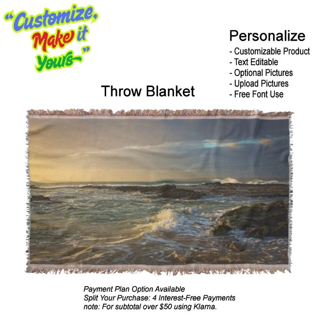 Manta Sunset Beach Throw Blanket 22 (Sunset Beach Throw Blanket 22.)
