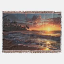 Manta Sunset Beach Throw Blanket 3