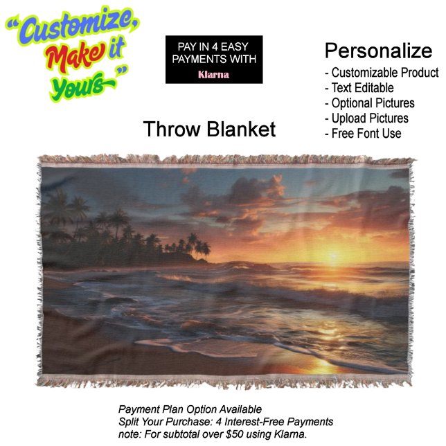 Manta Sunset Beach Throw Blanket 3 (Sunset Beach Throw Blanket 3.)