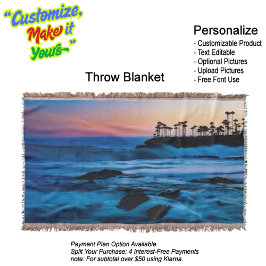 Manta Sunset Beach Throw Blanket 4
