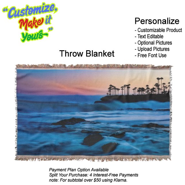 Manta Sunset Beach Throw Blanket 4 (Sunset Beach Throw Blanket 4.)