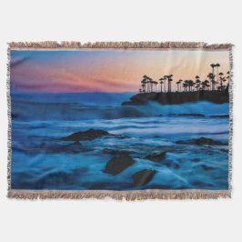 Manta Sunset Beach Throw Blanket 4