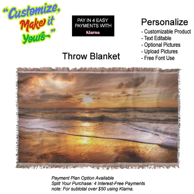 Manta Sunset Beach Throw Blanket 44 (Sunset Beach Throw Blanket 44.)