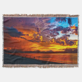Manta Sunset Beach Throw Blanket 5