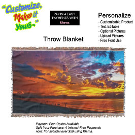 Manta Sunset Beach Throw Blanket 5