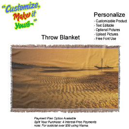 Manta Sunset Beach Throw Blanket 6