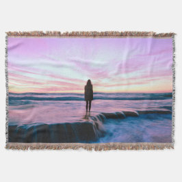 Manta Sunset Beach Throw Blanket 8
