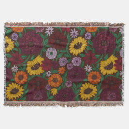Manta Surprise Song Piano Flowers Painted Boho Floral