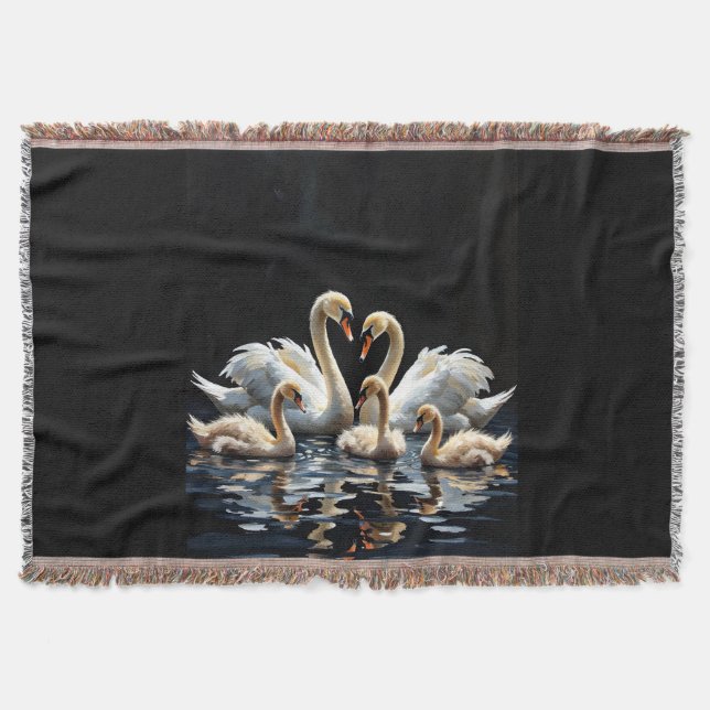 Manta Swan Family on Black Lake Artwork (Anverso)