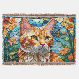 Manta Tabby art stained glass cat colorful modern style