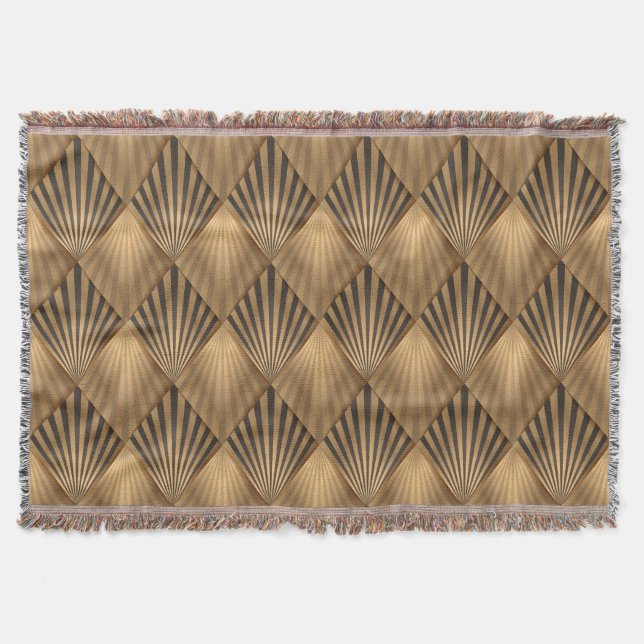 Manta  Tapa geométrica de diamante dorado  (Anverso)