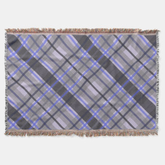 Manta Tartan Moderno Azul Camello Negro Patrón