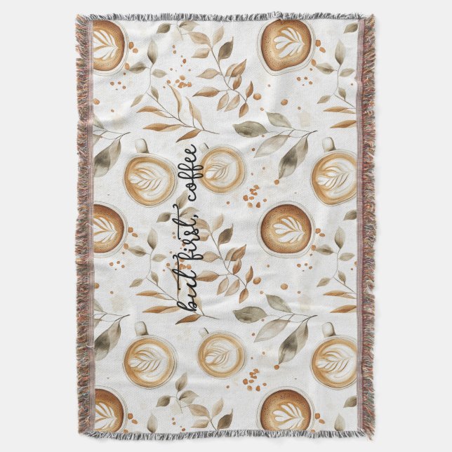 Manta Tazas de café hojas (Frente vertical)