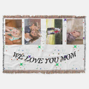 Manta Te Amamos Mamá Diseño de Banner de Foto con Estrel