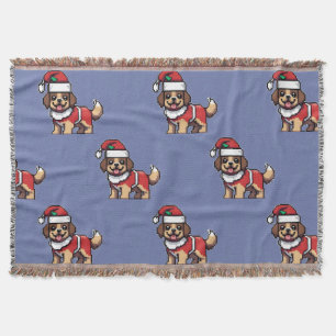 Manta Te deseamos una feliz navidad con una linda santa