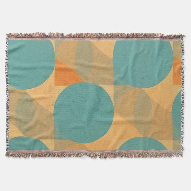 Manta Teal, Tan, and Orange in Retro Look Pattern (Anverso)