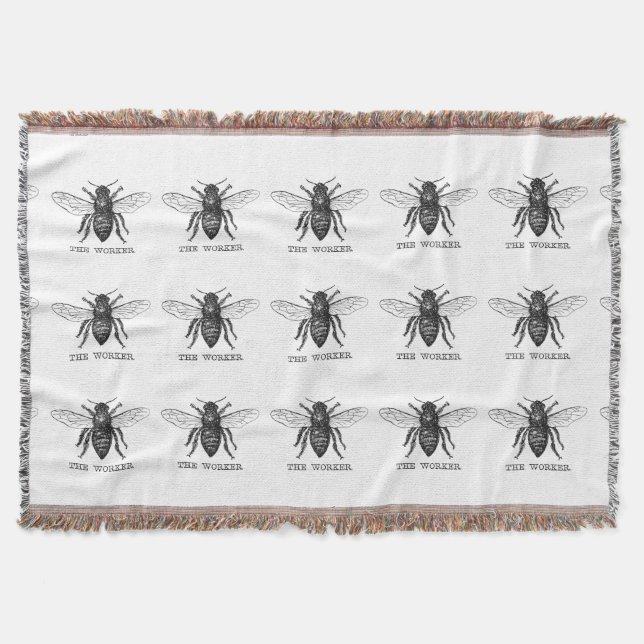 Manta Tejida Abee Worker Honey Black Bumblebee (Anverso)