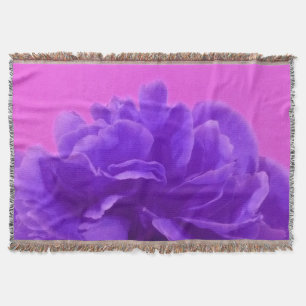 Manta Tejida Agradable Floral de frambuesa morada
