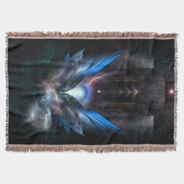 Manta Tejida Alas De La Mapa De La Fleece Ligera (Anverso)