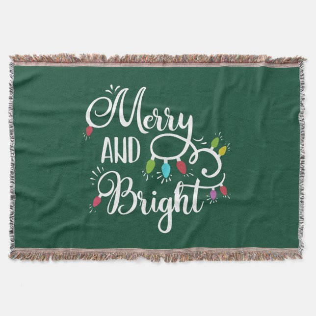 Manta Tejida alegres y luminosas luces de vacaciones (Anverso)