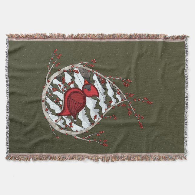 Manta Tejida Alejandro el cardenal Throw Blanket (Anverso)