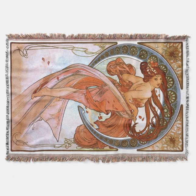 Manta Tejida Alfons Mucha: Danza (Anverso)