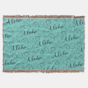 Manta Tejida ALOHA patrón negro transparente con LINES