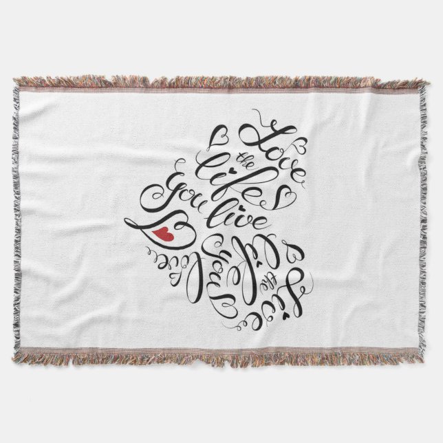 Manta Tejida Ame la vida que usted vive (Anverso)