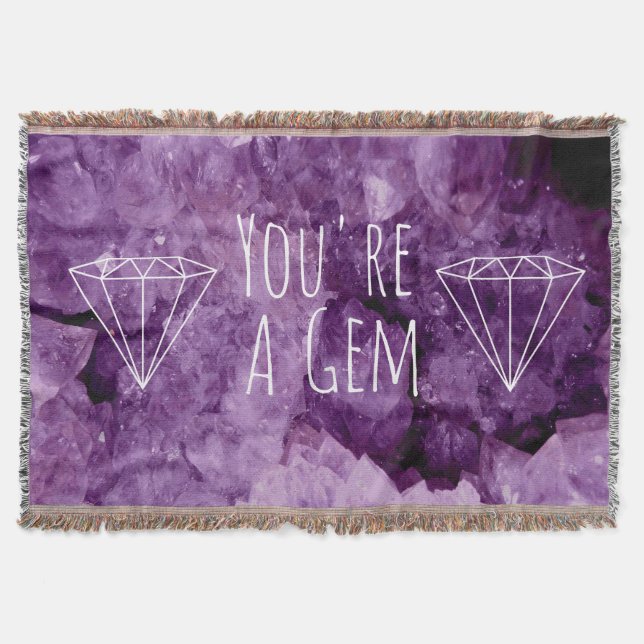 Manta Tejida Amethyst Geode You are A Gem (Anverso)