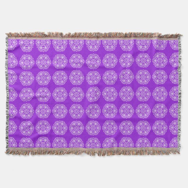 Manta Tejida Amethyst Mandala (Anverso)