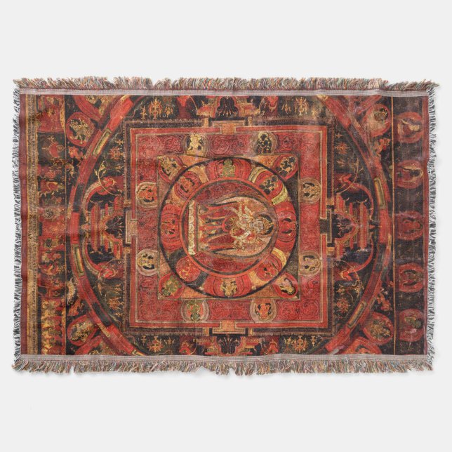 Manta Tejida Amogapasha Mandala Thangka (Anverso)