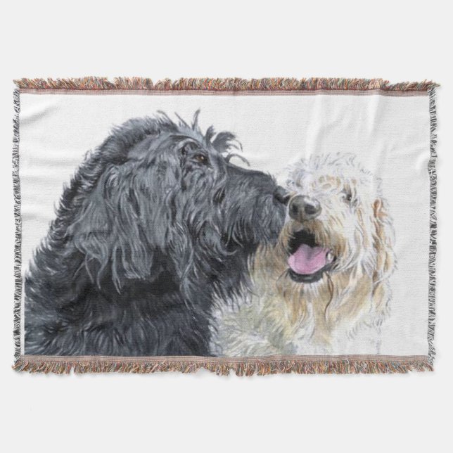 Manta Tejida Amor de Labradoodle (Anverso)