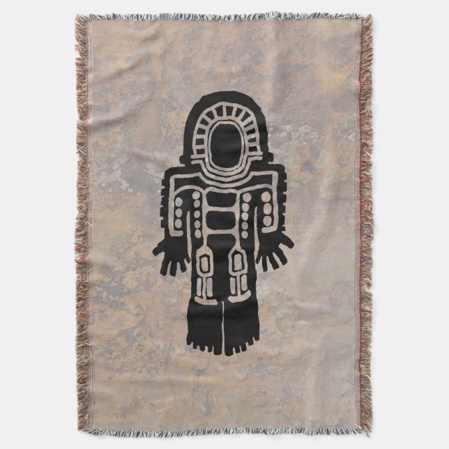 Manta Tejida Anciano Astronauta (Frente vertical)