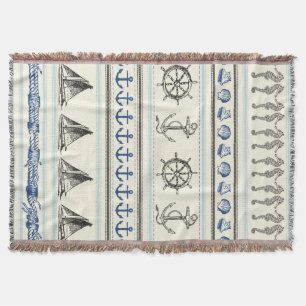 Manta Tejida Anclaje Nautical Rope Knot Throw Blanket