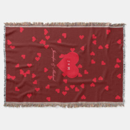 Manta Tejida Aniversario de los corazones de amor Novia Groom B