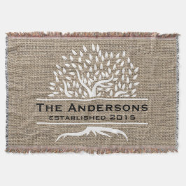 Manta Tejida Apellido rústico de la arpillera del árbol del