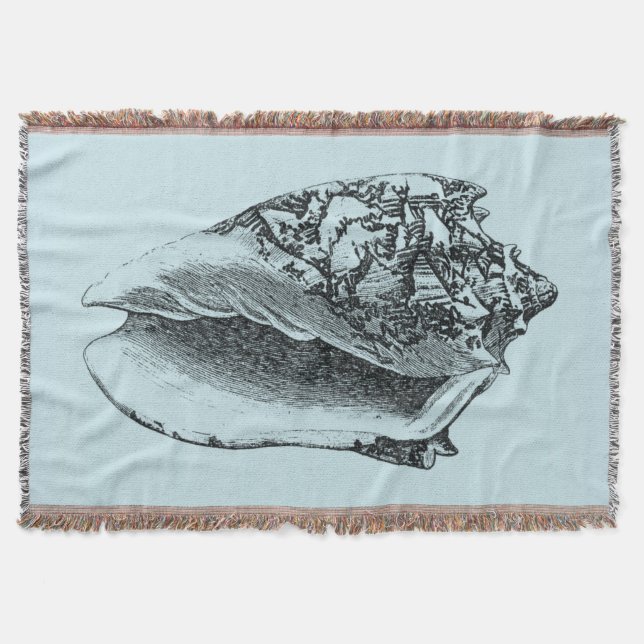 Manta Tejida Aqua Conch Shell (Anverso)
