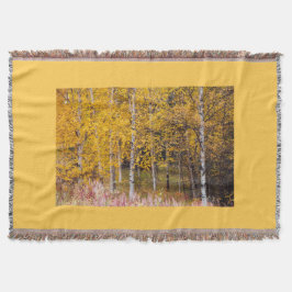 Manta Tejida Árboles bircos impresos en tira