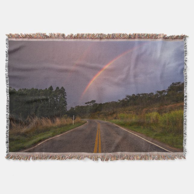 Manta Tejida Arco iris y camino (Anverso)