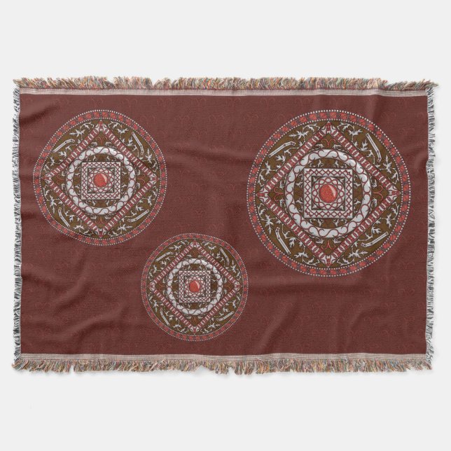 Manta Tejida Aries Mandala Throw Blanket (Anverso)