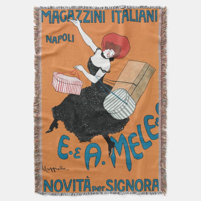 Manta Tejida Art Nouveau Magazzini Italiani de Capiello (Frente vertical)