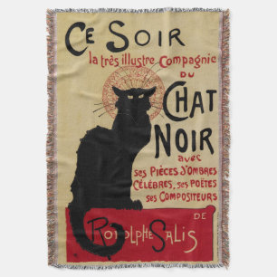 Manta Tejida Arte Antiguo Moderno, Esta Noche Gato Negro