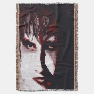 Manta Tejida Arte de retrato de hombre de música goth post punk
