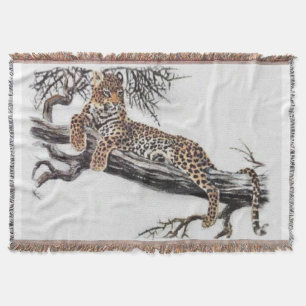 Manta Tejida Arte de vida salvaje Leopard