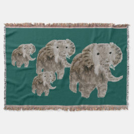 Manta Tejida Arte del elefante del animal salvaje