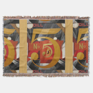 Manta Tejida Arte moderno Cubista Demuth Figura 5 en Oro