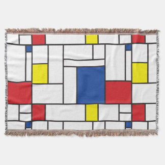 Manta Tejida Arte Moderno De Stijl Geométrico Minimalista Mondr